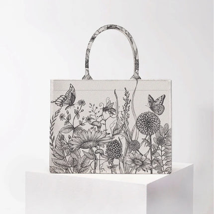 New 2026 Women's Personalized Tote Bag, Printed Canvas Handbag, Large Capacity Beach Bag