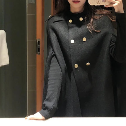 Autumn Winter Plus Size Women Coat Woolen Cloth Cloak Loose Overcoat Female High Quality 2025 Manteau Femme Hiver Oversize