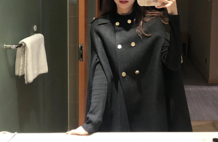 Autumn Winter Plus Size Women Coat Woolen Cloth Cloak Loose Overcoat Female High Quality 2025 Manteau Femme Hiver Oversize