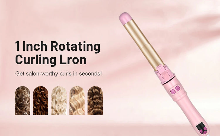 Automatic Curling Iron Hair Curler Electric Negative Ion Auto Rotating Curling Tool 1.1 Inches Barrel Suitable for All Hair Type