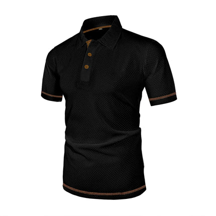 Men's short-sleeved T-shirt with summer ice silk lapel