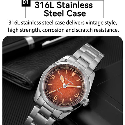 ADDIESDIV New Retro Men's Quartz Watch Sapphire Glass Japanese Movement 100m Waterproof Stainless Steel Night Light Watch AD2554