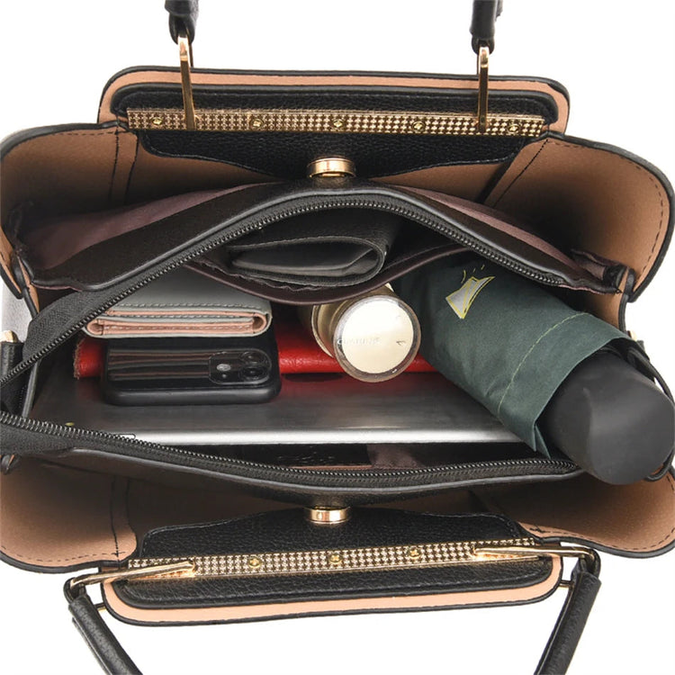 2024 Luxury Women Designer 3 Layers Shoulder Crossbody Sac Ladies Large Capacity Leather Handbags Shopper Brand Messenger Totes PlatiNum
