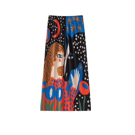 Gonna Plissettata Originale Miyake con Elastico in Vita, Design Plissettato Stampato, Moda Donna Estate 2026, Nuova Gonna a Metà Coscia Casual con Pieghe