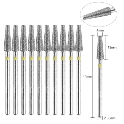 10Pcs Diamond Milling Cutter For Manicure Electric Nail Drill Bits Accessory Pedicure Machine Nail File Gel Remover Tool