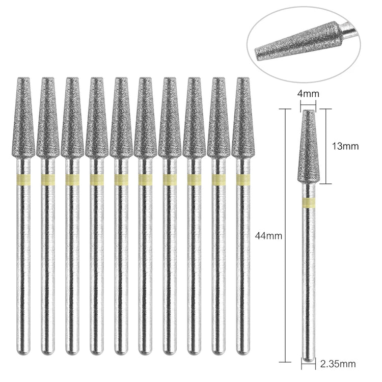 10Pcs Diamond Milling Cutter For Manicure Electric Nail Drill Bits Accessory Pedicure Machine Nail File Gel Remover Tool