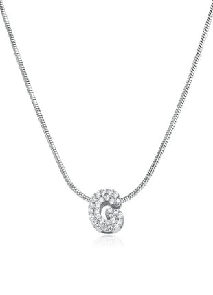 Fashion Tiny CZ Zircon Initial Alphabet Pendant Neckalce Gold Plated Stainless Steel A-Z Letter Necklaces Birthday Gifts Jewelry PlatiNum