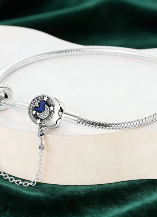 Nuovo Bracciale Originale in Argento 925 con Quadrifoglio Portafortuna e Catena a Serpente, Adatto per Gioielli Fai-da-Te da Donna PlatiNum