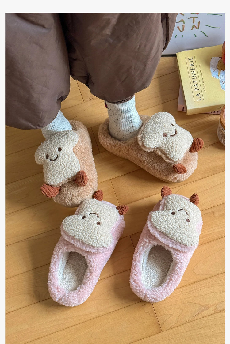 Plush Cotton Slippers Women Winter Indoor Home Shoes Anti-slip Thick Warm Cotton Shoes Cartoon Slippers Soft Comfortable Slipper