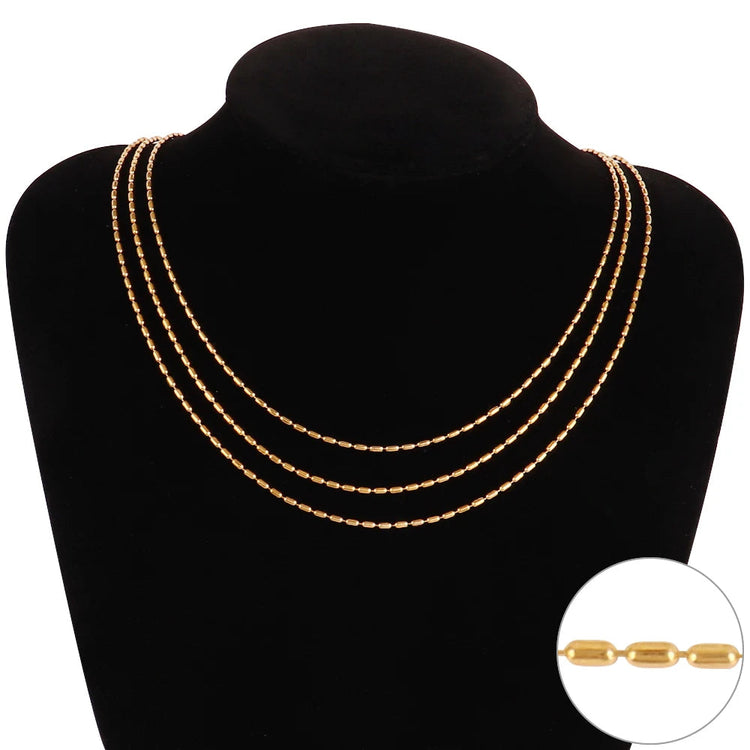 316 Stainless Steel Necklaces For Women Necklace Long Beads Chain Necklace Choker Necklace Bead Necklace Fashion Jewelry Gift PlatiNum
