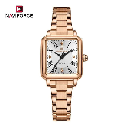 NAVIFORCE Orologio da donna alla moda per donna Orologio da polso da donna casual impermeabile al quarzo in acciaio inossidabile da regalare alla fidanzata 2025 platinumshop