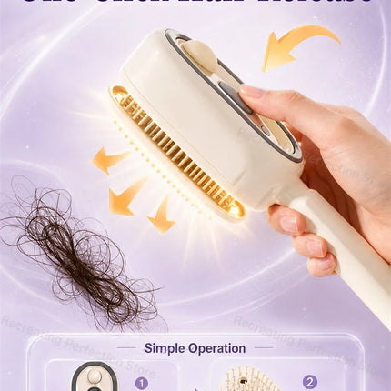 Electric Hair Straightening Brush – No Heat Spray, Red Light Therapy, Scalp Massage, Smooth, Wireless, Lightweight for Unisex