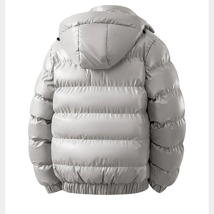 winter casual down cotton jacket Men's bright faced cotton jacket solid color thicken warm men winter coat hooded winter jacket