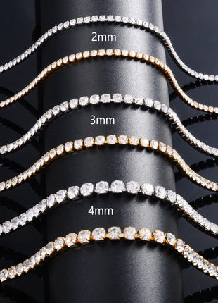Sparkly Cubic Zirconia Tennis Necklace for Women Rhinestone Choker Minimalist Crystal Chain Stainless Steel Jewelry Accessories PlatiNum