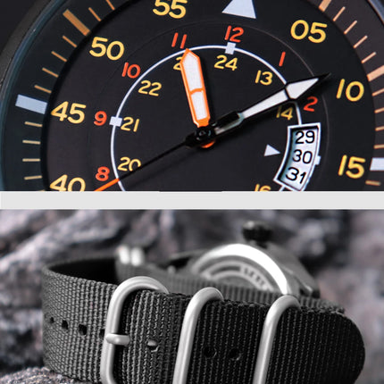 ADDIESDIVE 44mm Men's Fashion Quartz Watch 50m Waterproof Luminous Watch Large Dial High Quality Nylon Strap Men's Analog Watch