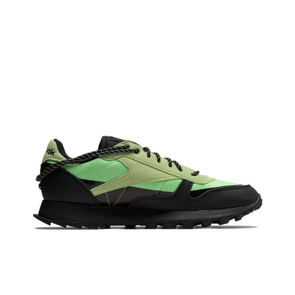 Reebok Classic Leather Running Shoes Unisex Low Top Black/Green H06244