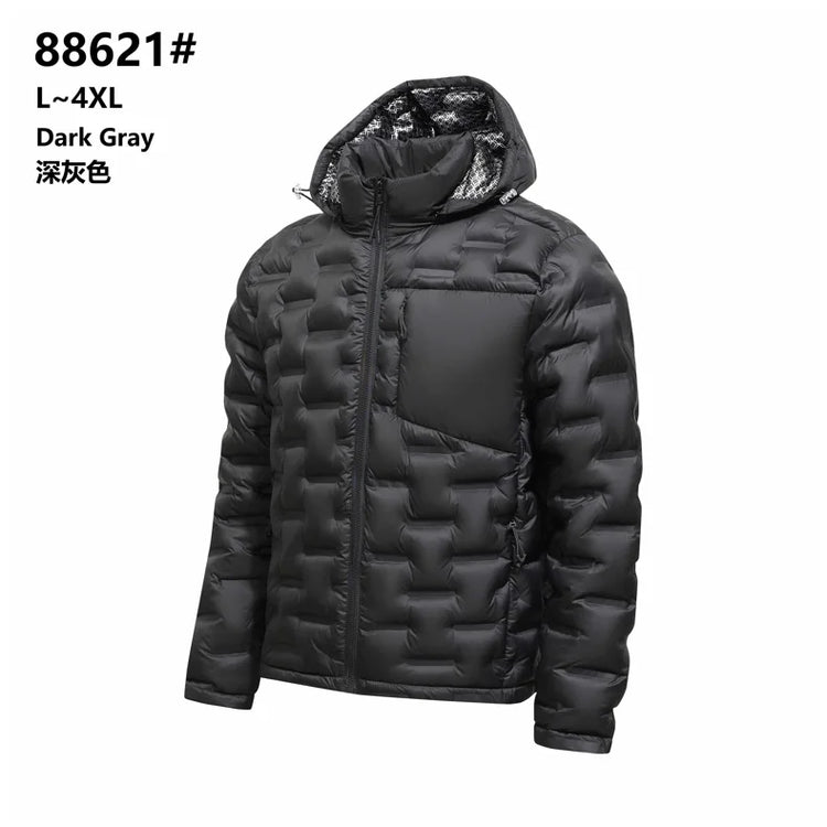 Graphene Self-heating Puffer Jacket Men Solid Windproof Pleated Padded Jackets Brand Classical Warm Winter Down Coat Male Parkas