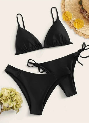 Bikini nero Costume da bagno estremo Triangolo Costumi da bagno sexy String 3 pezzi Bikini Set Costume da bagno donna Beach Tangas Biquinis Feminino platinumshop