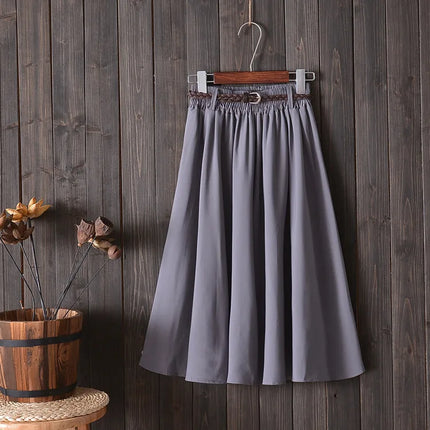 Gonna estiva midi al ginocchio da donna con cintura Gonna da scuola a pieghe a vita alta da donna coreana alla moda femminile