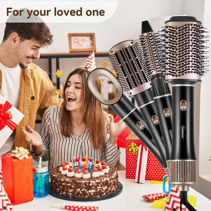 4‑in‑1 Multifunctional Hot Air Brush, One‑Step Hair Dryer, Straightener Curling Iron, Ionic Hot Comb for Salon‑Level Hairstyle