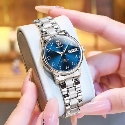 OLEVS Orologio di lusso di alta qualità per donna Orologio meccanico automatico da donna impermeabile in acciaio inossidabile Orologi da donna eleganti platinumshop