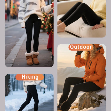 Leggings Termici da Donna con Fodera in Pile, Vita Alta con Tasche, Pantaloni Invernali Caldi e Spessi per Allenamento, Yoga e Corsa
