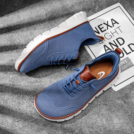 Scarpe casual estive da uomo a punta larga, taglie grandi, con suola morbida e funzione antiscivolo, traspiranti in tessuto Fly-Weave