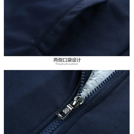 M-6XL Men's Winter 2 Piece Tracksuit Set, Thickened Warm Hooded Coat & Sweater, Outdoor Hiking Cycling Camping Running Outerwear