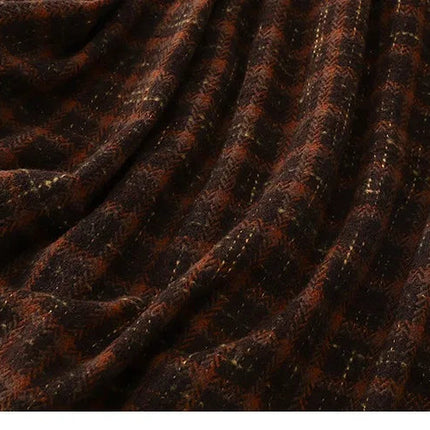Art Mori Girls Woolen Skirts New 2025 Autumn Winter Basics Woman Cute Sweet Japanese Preppy Style Retro Vintage Long Plaid Skirt PlatiNum