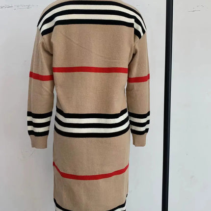 Print Long Cardigan For Women 2025 New Autumn Winter Clothes Knit Loose Outerwear Soft Sweater Coat Streetwear Fashion Cover Up