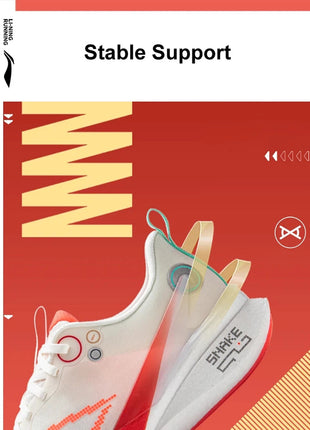 Li-Ning Men's RED HARE 8 PRO Racing Running Shoes BOOM FIBER Cushion Stable Sport Shoes Anti-Slip Wearable Sneakers ARPV003 PlatiNum
