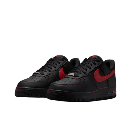 Nike Air Force 1 Breathable Low top Skateboard Shoes Men's Black Red HQ2037-005