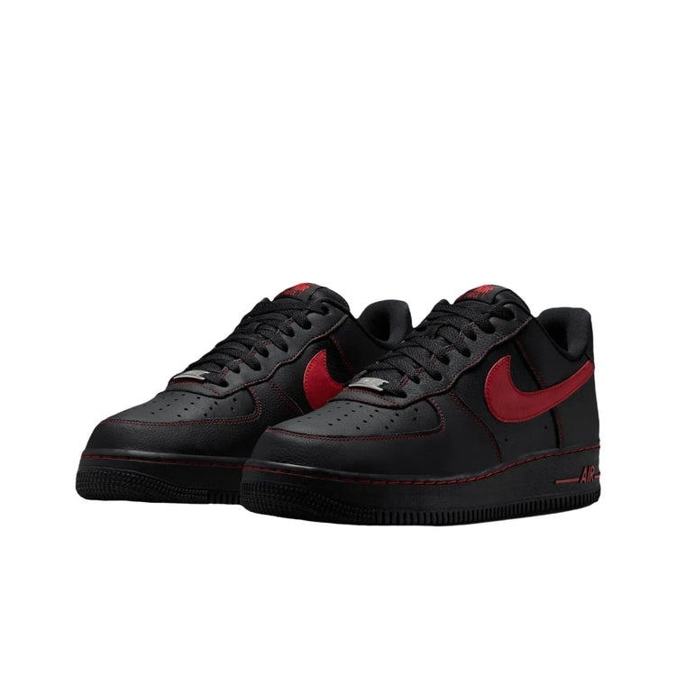 Nike Air Force 1 Breathable Low top Skateboard Shoes Men's Black Red HQ2037-005