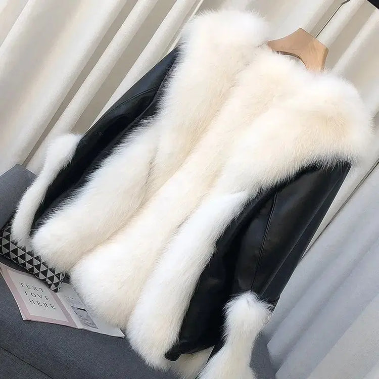 2026 High-End Womens Whole Hide Imitation Fox Fur Fur Coat Winter Short Fur One Warm Jacket Fashion Female Cold Parka Fur Coats