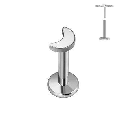 ASTM F136 G23 Orecchino a forma di cuore in titanio 16G 18G 20G Piercing senza filettatura Farfalla Push in Lip Stud Daith Labret Conch platinumshop