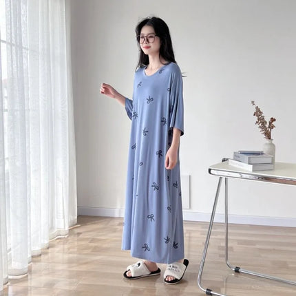 150 kg Plus Size Estate Pigro Manica corta T-shirt lunga Abito Coreano Oversize Camicia da notte allentata Maternità Indumenti da notte Vestiti per la casa