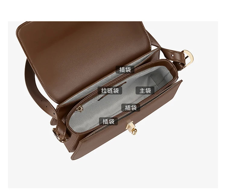 FOXER Brand Split Leather Women's Shoulder Bag 2025 New Luxury Design Female Retro Crossbody Purse Gift for Mom