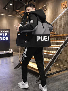 Two-Piece Men's Sets New 2026 Spring Autumn Sportswear Hooded Jacket And Long Pants Casual Loose Coat&Jogger Tracksuits Clothing