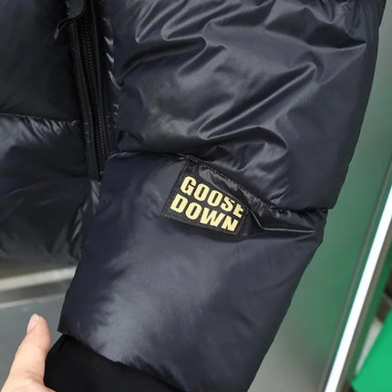 Winter Mens Down Coat Windproof Waterproof Outside Casual Outerwear Zip High Street Fashion Men Warm Hooded Windbreaker Jacket