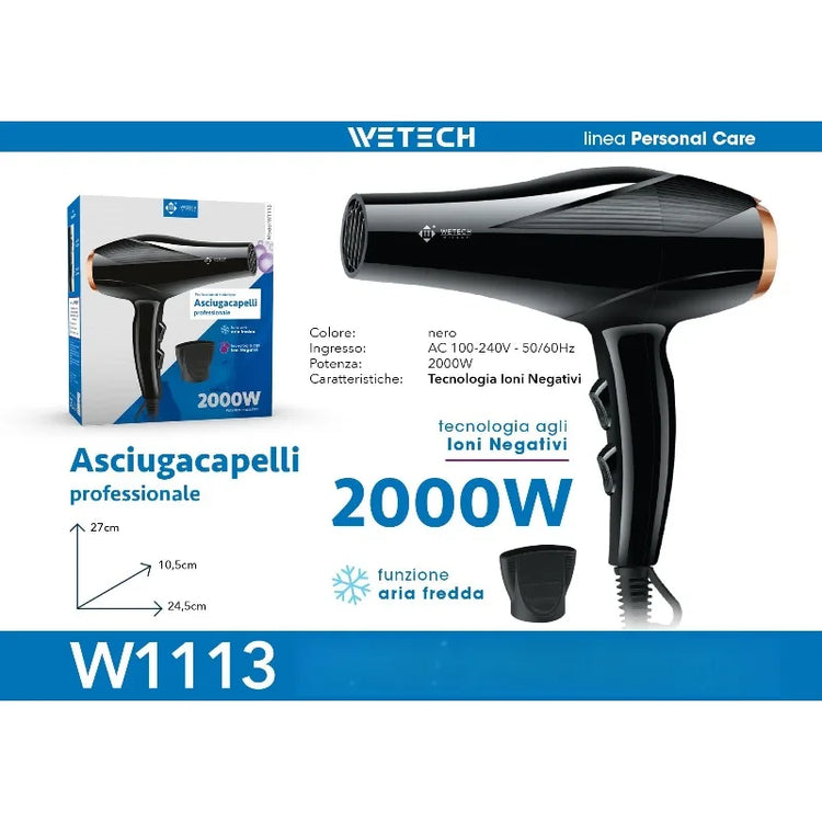 Professional Hair Dryer Collection, Foldable & Compact Household Hair Blow Dryer Series, Multi‑Power 1600‑2200W Ionic Hairdryer for Home Salon Daily Hair Styling