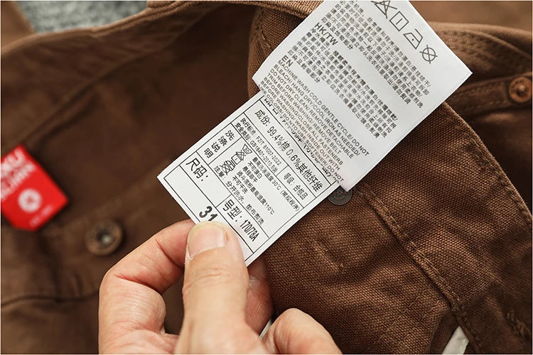 2025 Spring and Autumn New American Retro Heavyweight Patchwork Cargo Pants Men's Fashion Multi-pocket Casual Loose Trousers