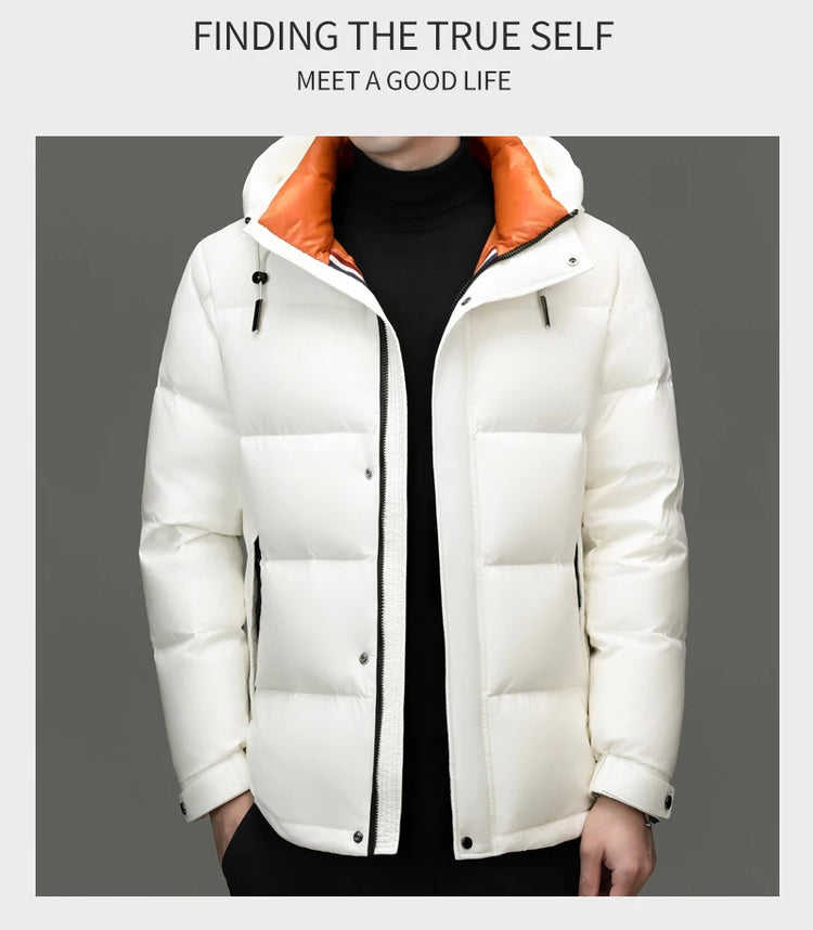 New arrival winter jacket 90% white duck down jackets men,mens thicken warm parkas winter down coat,autumn hooded parkas men