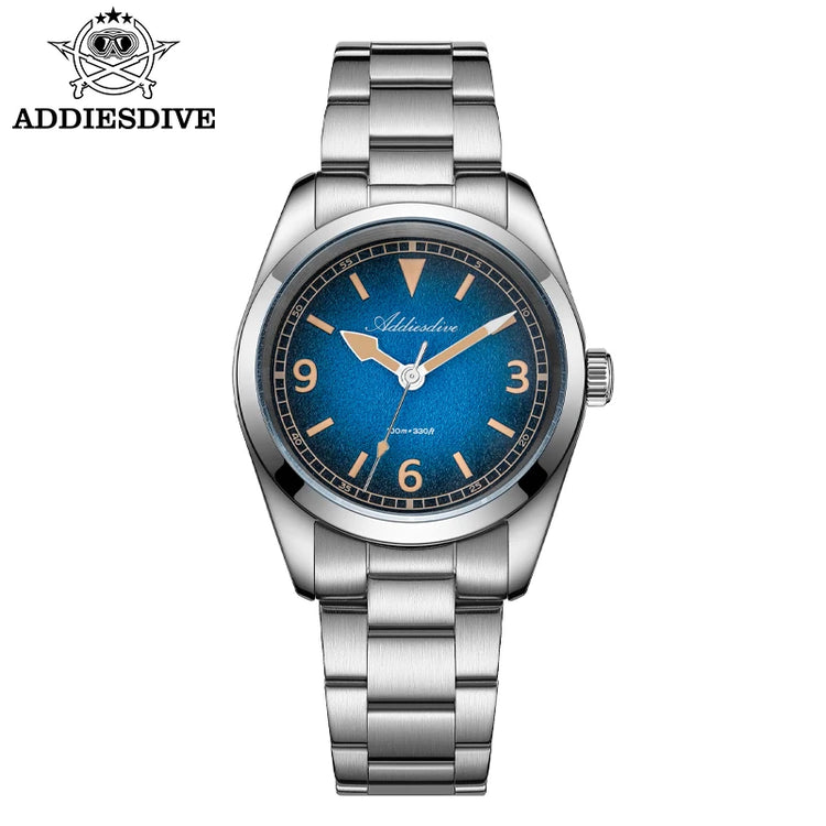 ADDIESDIV New Retro Men's Quartz Watch Sapphire Glass Japanese Movement 100m Waterproof Stainless Steel Night Light Watch AD2554