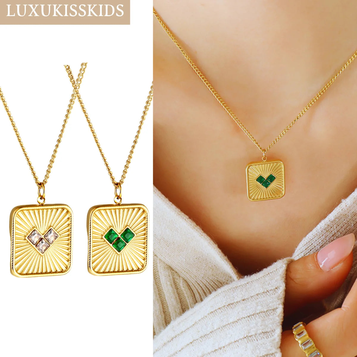 LUXUKISSKIDS Hamam Chunky collana Luxury Trendy Eyes ciondolo ciondoli a mano di sales collari con strass a cuore estetica y2k Choker