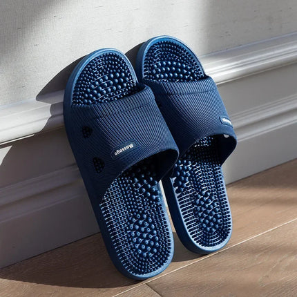 Pantofole da uomo in tinta unita da bagno sandali da massaggio antiscivolo da donna semplici scarpe da salute con fondo morbido Zapatillas Casa Hombre