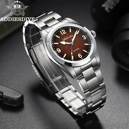 ADDIESDIVE Watches Men New 36mm Sapphire Quartz Wristwatch Japan 2035 Movement AR Coating BGW9 Luminous 100m Waterproof AD2544