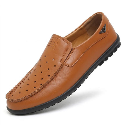 Scarpe Casual da Uomo in Vera Pelle di Lusso, Mocassini Estivi Cuciti a Mano, Traspiranti, Slip-on, Scarpe da Guida, Taglia Grande 47