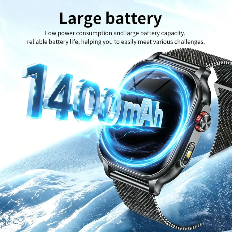 2026New Smart Watch Fitness Clock Men 2.01" AMOLED Screen 1400mAh 130+ Days Battery Life Flashlight Call Waterproof Smartwatches