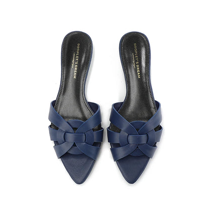 2025 sexy pointed cowhide flat sandals, easily light up your summer shoe cabinet, suitable for summer dates and office work