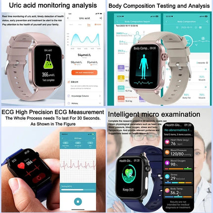 Nuovo 2025 Smartwatch per XIAOM1 con ECG+PPG, Monitoraggio Grasso Sanguigno e Acido Urico, Frequenza Cardiaca, Pressione Sanguigna, Chiamate Bluetooth per Uomini e Donne platinumshop